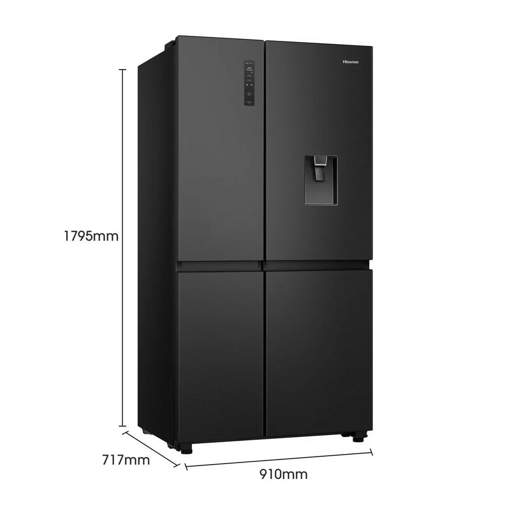 Hisense RS840N4WFE Freestanding Frost Free American Fridge Freezer Black Stainless Steel