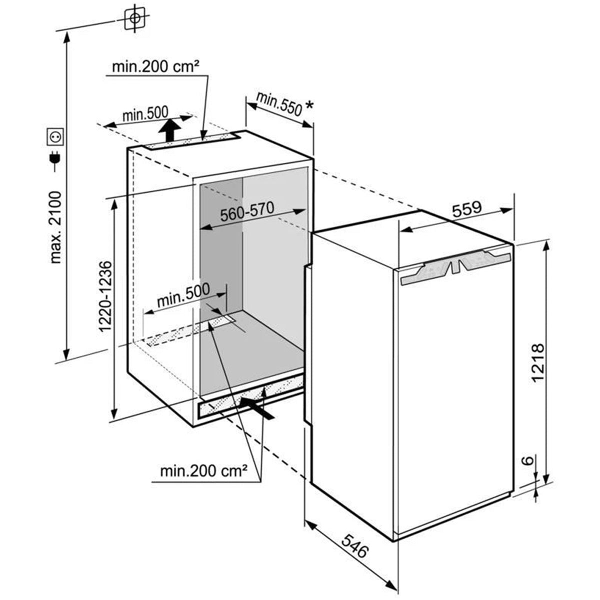 Liebherr IRE4100 22cm 202L Fully Integrated Larder Fridge