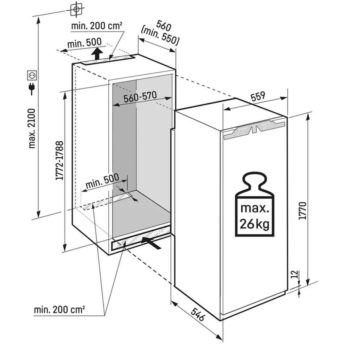 Liebherr Plus IRBD5120 Bio Fresh Fully Integrated Larder Fridge