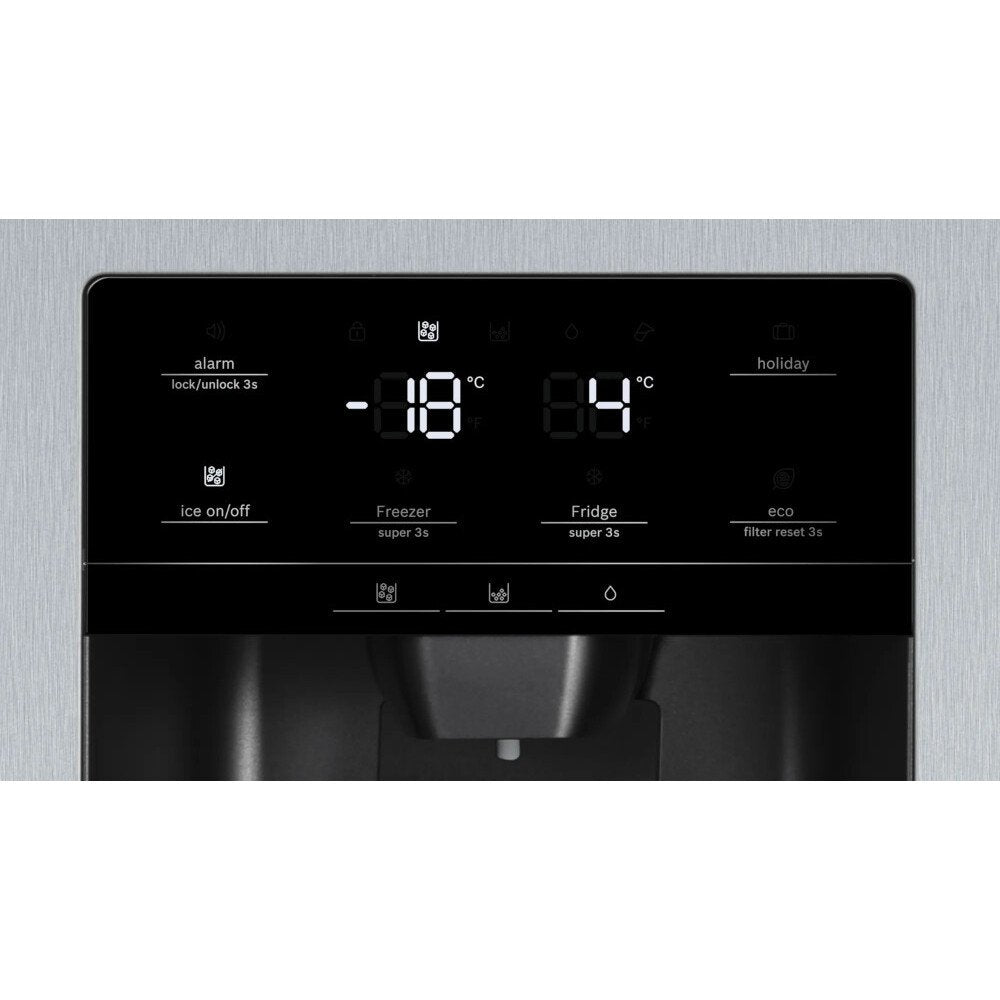 Bosch KAD93AIERG Series 6 Plumbed American Fridge Freezer Stainless Steel - E Rated