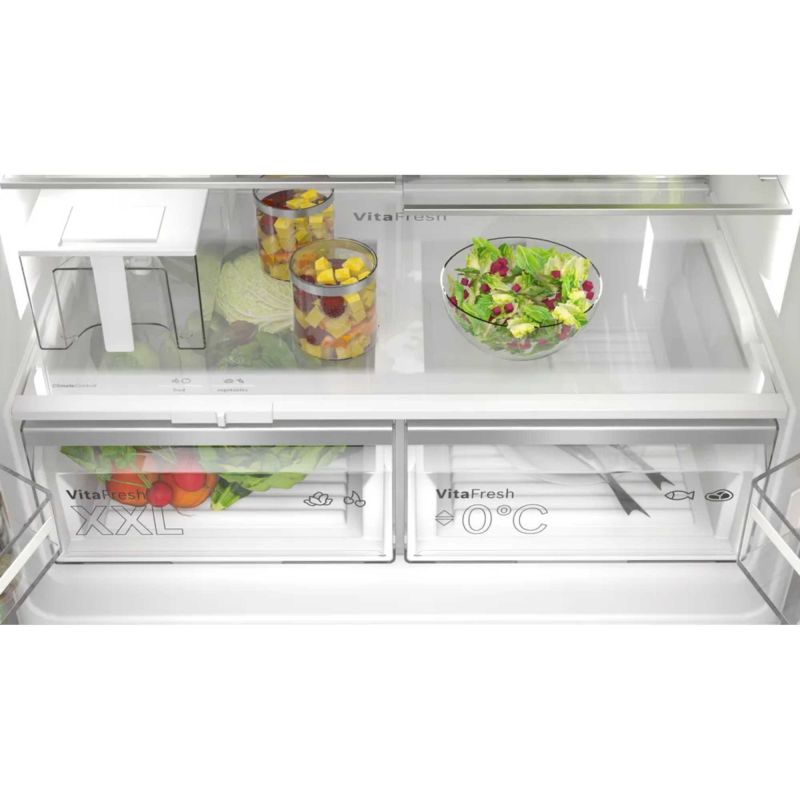 Bosch KFI96APEAG Series 6 Wifi Connected Non-Plumbed Frost Free American Fridge Freezer Stainless Steel - E Rated