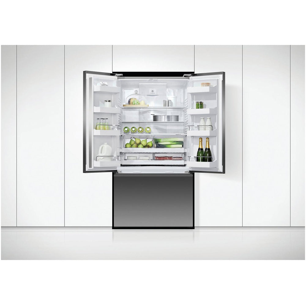 Fisher And Paykel RF540ANUB6 Series 7 Freestanding Plumbed-In American Fridge Freezer Stainless Steel Black Steel