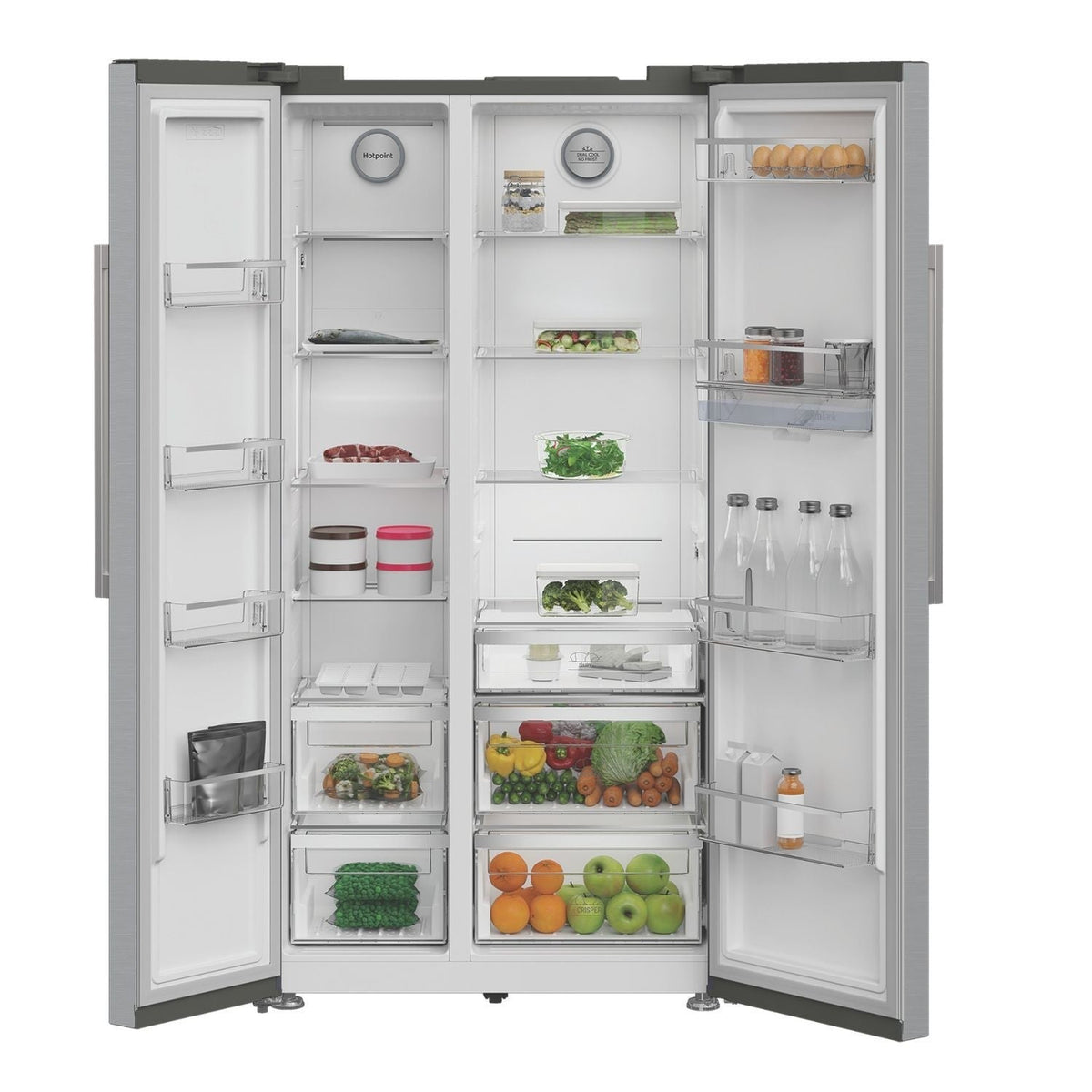 Hotpoint HPG26583WXP4UK Dual No Frost American Fridge Freezer Stainless Steel