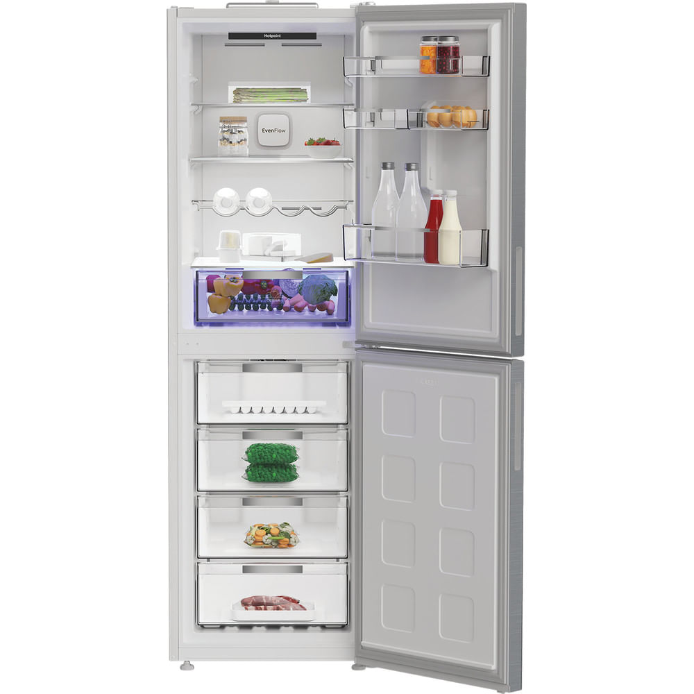 Hotpoint HPKF 6353 XP4UK Freestanding Dual No Frost 50/50 Fridge Freezer Silver HPKF6353XP4UK