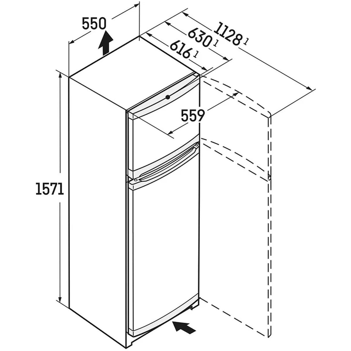 Liebherr Comfort CTELE2931 55cm Smart Frost Top Mount Freestanding Fridge Freeze Silver