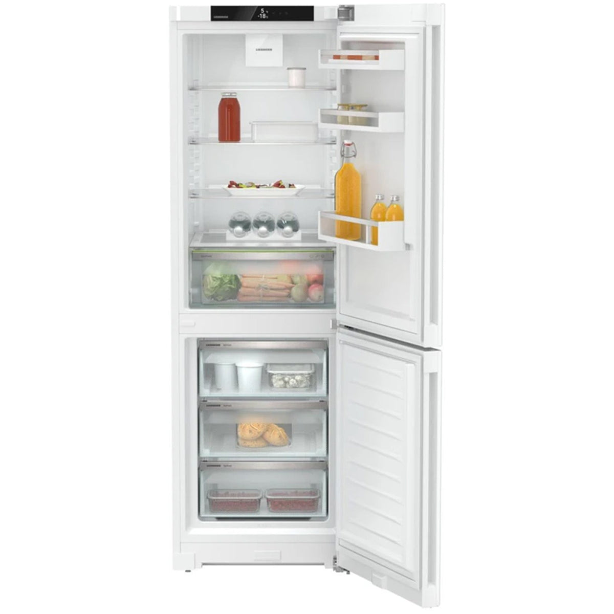 Liebherr Pure CND5203 60cm 60/40 330L No Frost Freestanding Fridge Freezer White
