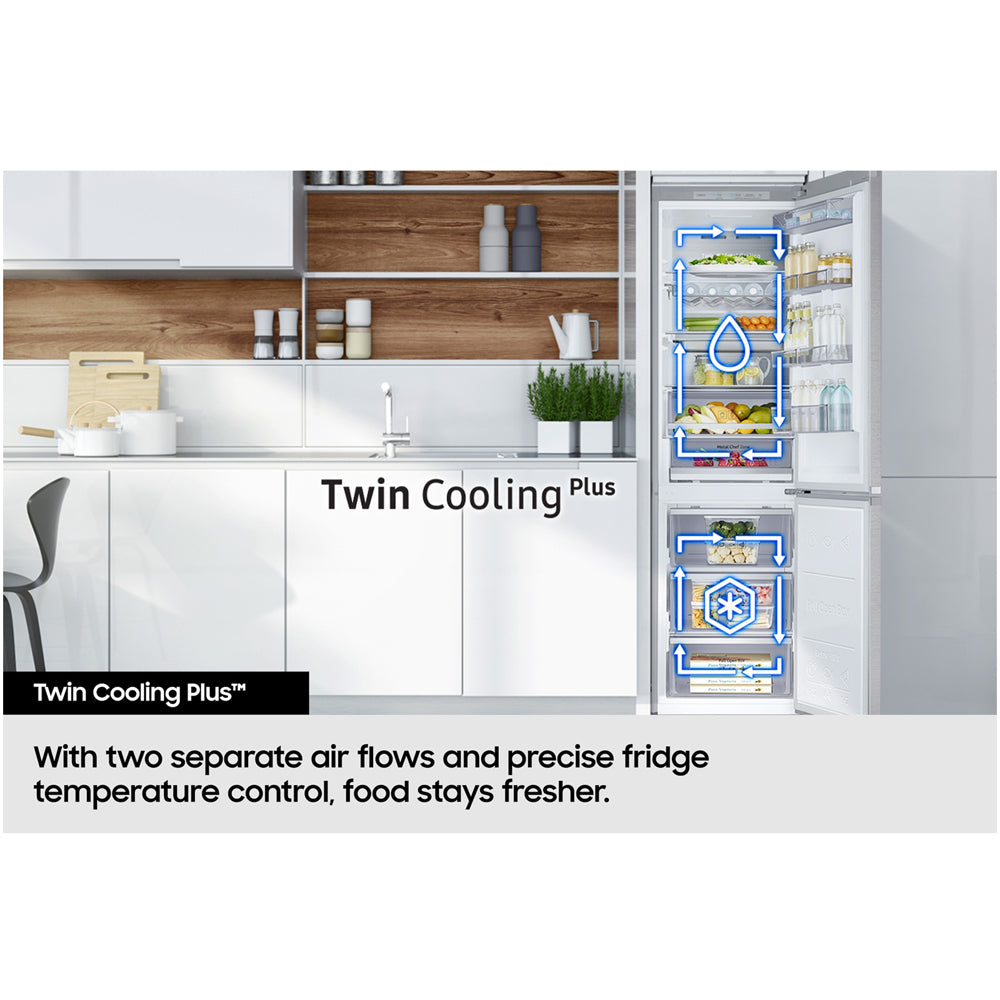 Samsung RL38C776ASREU Bespoke SpaceMax 387L Freestanding Frost Free Fridge Freezer Silver